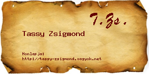 Tassy Zsigmond névjegykártya